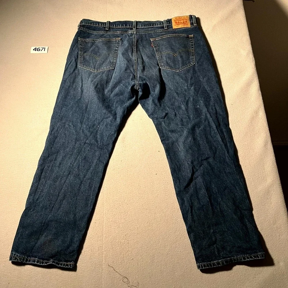 Levi's 505 Jeans Mens 42x30 Blue Denim Stretch Pockets Medium Wash‎ Straight Leg